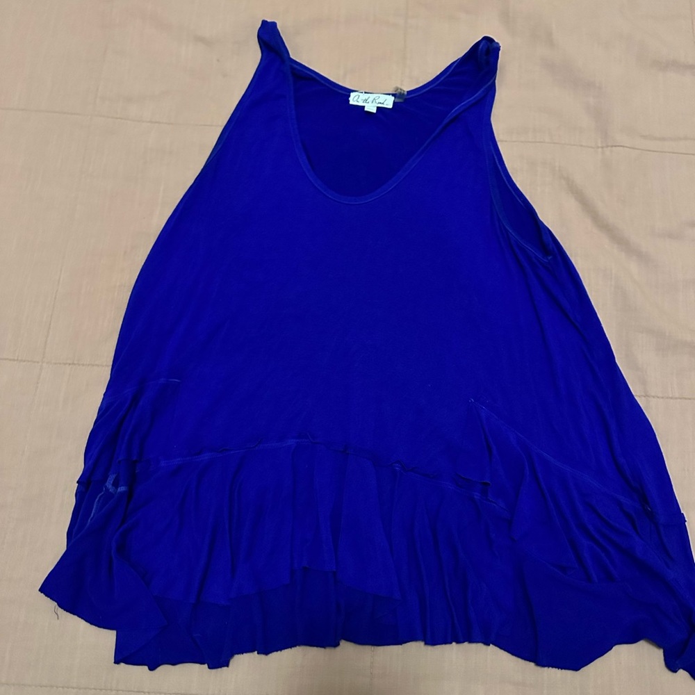 Royal blue flowing racer back tank
